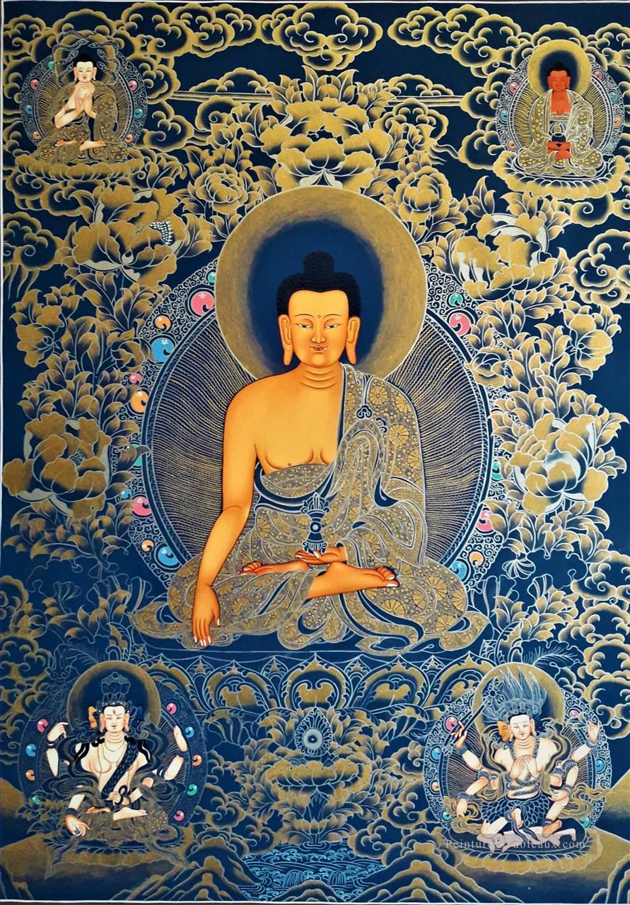 Bouddha Shakyamuni thangka 2 bouddhisme Peintures à l'huile